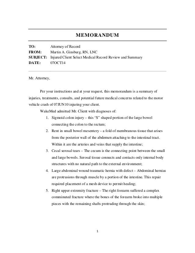 sample review memo sample memo for record