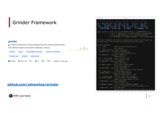 80
Grinder Framework
github.com/sdnewhop/grinder
 
