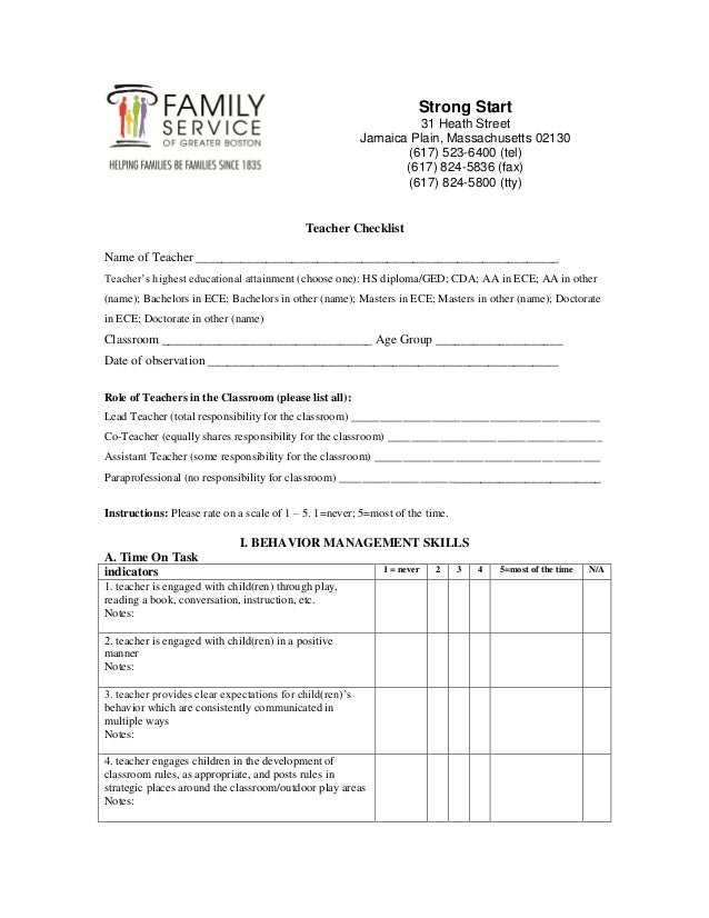teacher checklist teacher checklist