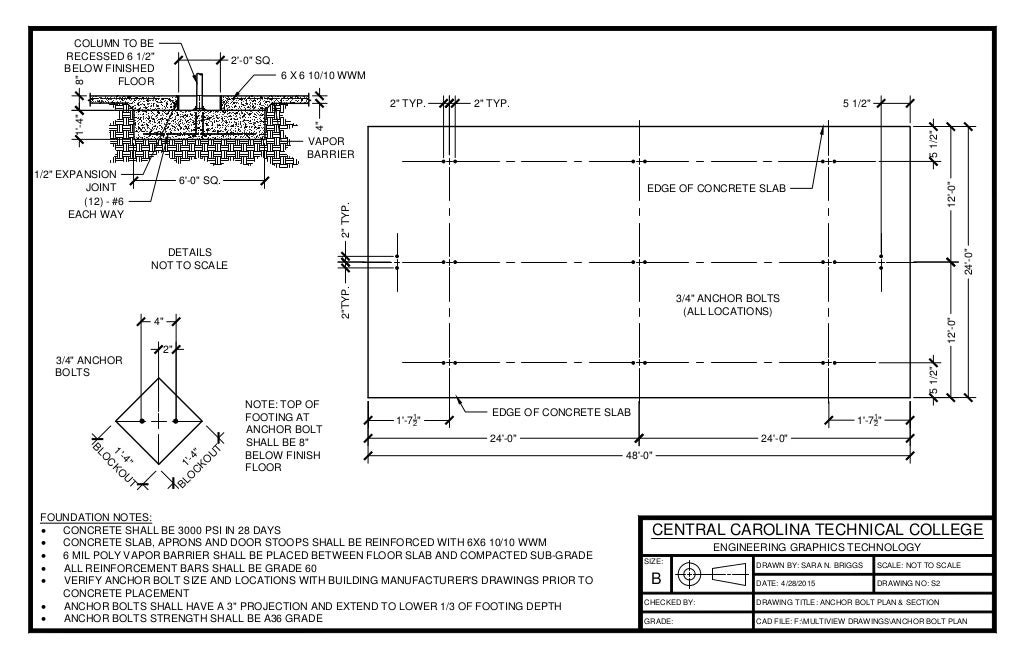 Anchor Bolt Plan & SectionLayout1