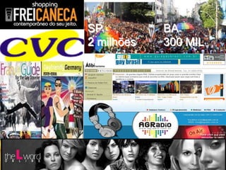 MBA – ADMINISTRAÇÃO EM MARKETING E COMUNICAÇÃO EMPRESARIAL / PRINCÍPIOS DE MARKETING / PROF RODRIGO PALO
GLS
SP
2 milhões
BA
300 MIL
 