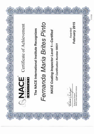 Certificado NACE CIP 1