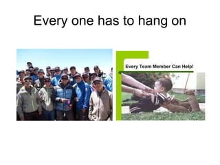 Every one has to hang on
 