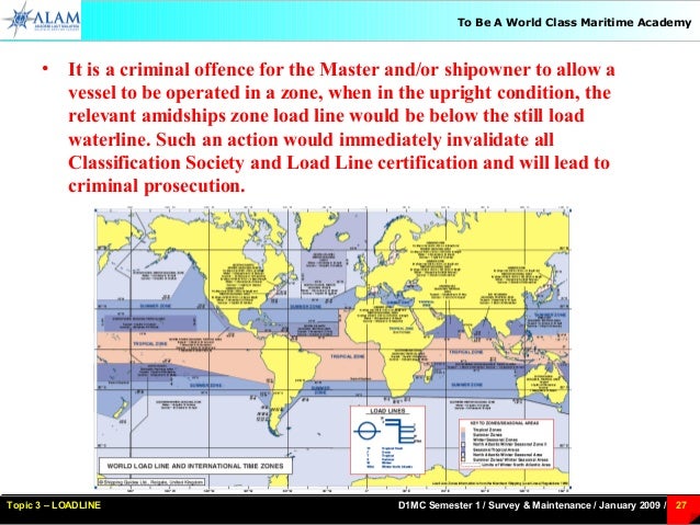 International Load Line Zone Chart Of The World