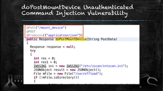 doPostMountDevice Unauthenticated
Command Injection Vulnerability
71
 