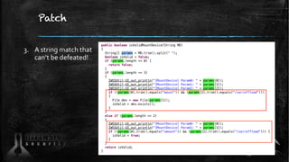 Patch
3. A string match that
can’t be defeated!
79
 