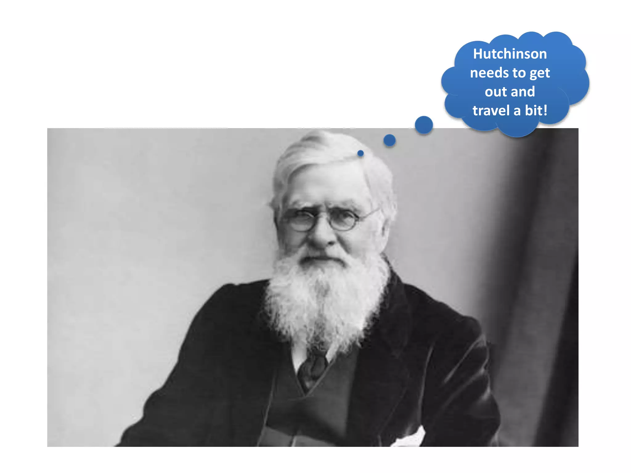 Hutchinson
needs to get
out and
travel a bit!
 