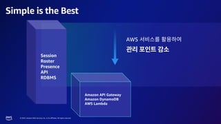 © 2023, Amazon Web Services, Inc. or its affiliates. All rights reserved.
Simple is the Best
 