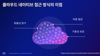 © 2023, Amazon Web Services, Inc. or its affiliates. All rights reserved. https://aws.amazon.com/ko/what-is/cloud-native/
 