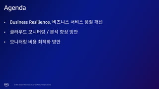 © 2023, Amazon Web Services, Inc. or its affiliates. All rights reserved.
• Business Resilience,
• /
•
Agenda
 