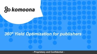 360º Yield Optimization for publishers
- Proprietary and Confidential -
 