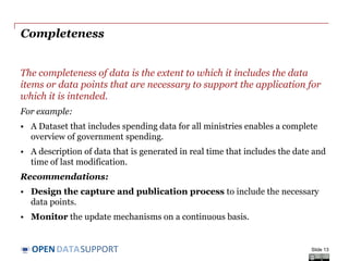 Data Process Completeness Example Open data quality | PPTX