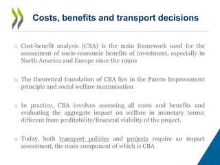 Cost-benefit analysis in the transport sector | PDF