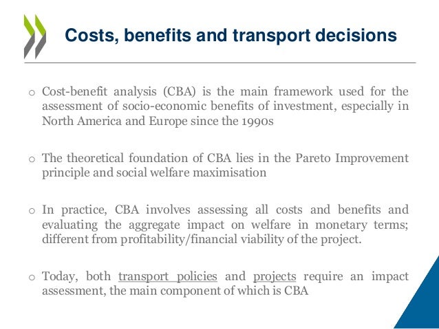 Cost Benefit Analysis In The Transport Sector