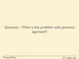 TensorFlow
Question - What is the problem with previous
approach?
 