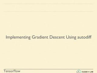 TensorFlow
Implementing Gradient Descent Using autodiff
 