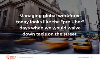Papaya Global @ NOAH 6
Managing global workforce
today looks like the "pre Uber"
days when we would waive
down taxis on the street.
 