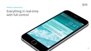10
Everything in real-time
with full control
PRODUCT HIGHLIGHTS
 