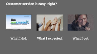 2
821x698px (72ppi)
Customer service is easy, right?
What I did. What I expected. What I got.
 