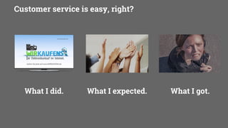 2
821x698px (72ppi)
Customer service is easy, right?
What I did. What I expected. What I got.
 