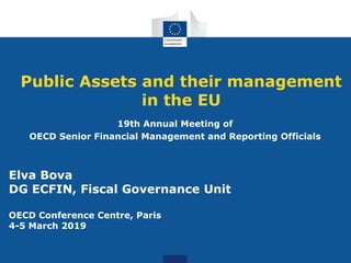 Public Assets and their management
in the EU
19th Annual Meeting of
OECD Senior Financial Management and Reporting Officials
Elva Bova
DG ECFIN, Fiscal Governance Unit
OECD Conference Centre, Paris
4-5 March 2019
 