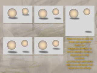 Son de igual tamaño, pero una bola se encuentra retrasada.Son  esferas de diferente tamaño y la pequeña vuelaLa esfera pequeña  se encuentra muy adelantada, lo que hace que aún parezca mayor la diferencia de tamaños entre ellas.Ambas vuelan a la misma distancia del espectador Son esferas iguales pero se ve una pequeña porque está alejada