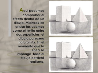 Has podido comprobar que las líneas que dibujan las formas influyen decisivamente en como nosotros percibimos los grises interiores. Tened muy en cuenta este efecto óptico a la hora de dibujar, porque va a ser uno de los mayores “destructores” de nuestra sensación de volumen . Es importante que todas las líneas de encaje de un dibujo desaparezcan para convertirse en límites entre zonas de diferentes valores de gris. Todas las líneas de encaje que permanezcan reducirán la sensación volumétrica de tu claroscuro.En ocasiones podemos buscar esa sensación más gráfica, pero por ahora te tendría que interesar fundamentalmente lograr producir la mayor sensación espacial.Ahora mira durante unos segundos fijamente el punto y notarás como la niebla aparentemente desaparece ElclaroscuroSi rodeamos esa forma gris, poor mucho que la miremos no va a desaparecer. 
