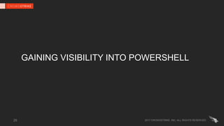 GAINING VISIBILITY INTO POWERSHELL
2017 CROWDSTRIKE, INC. ALL RIGHTS RESERVED.29
 