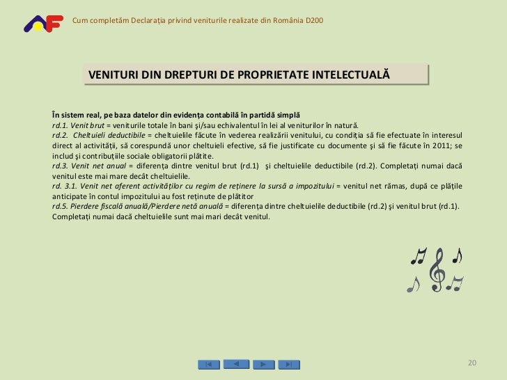 Anaf Cum Completam Declaratia D200 Pentru Veniturile Obtinute In 2011