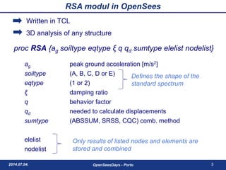 Multi Modal Response Spectrum Analysis Implemented in OpenSees | PDF