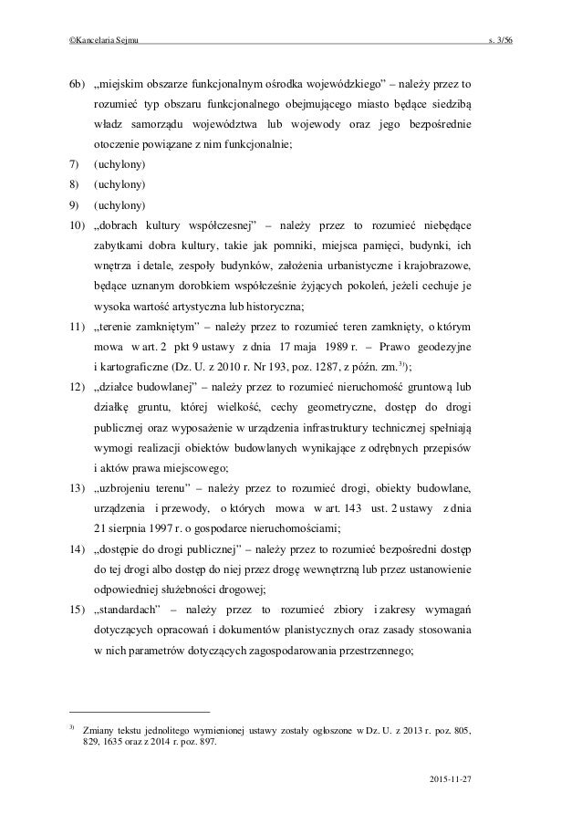 Ustawa o planowaniu i zagospodarowaniu przestrzennym - tekst ujednoli…