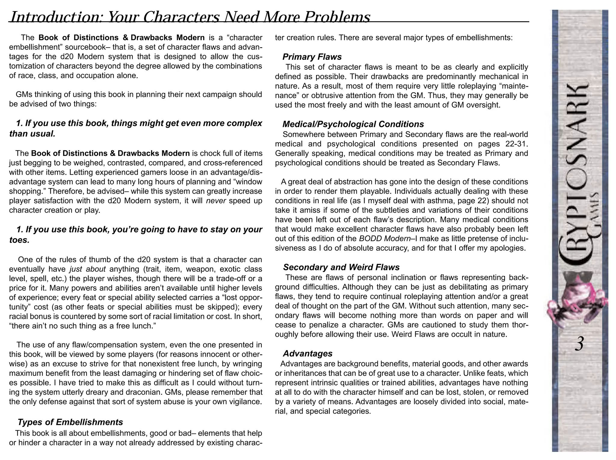 d20 Cryptosnark Games The Book of Distinctions and Drawbacks.pdf