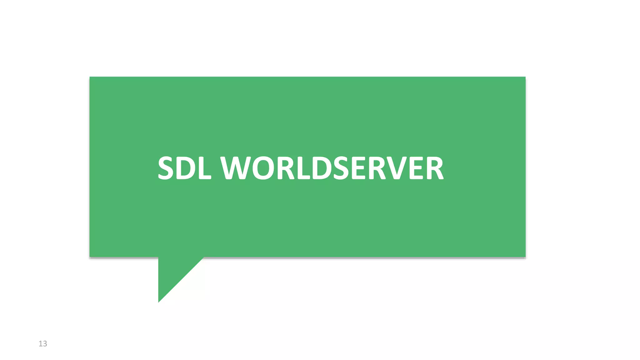 13
SDL WORLDSERVER
 