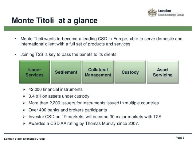 The experience of Monte Titoli for wave 1 of T2S