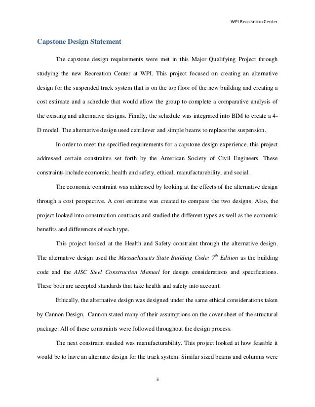 mqp track alternative design and construction management wpi major tracking sheets