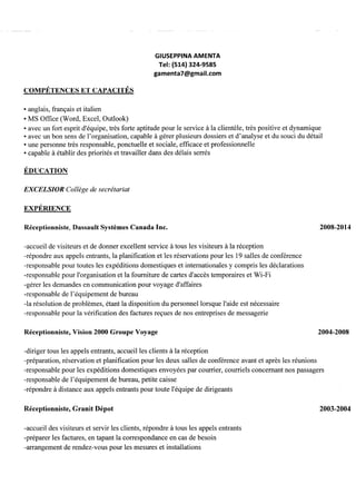 Giuseppina French Resume