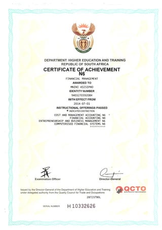 n6 certificate