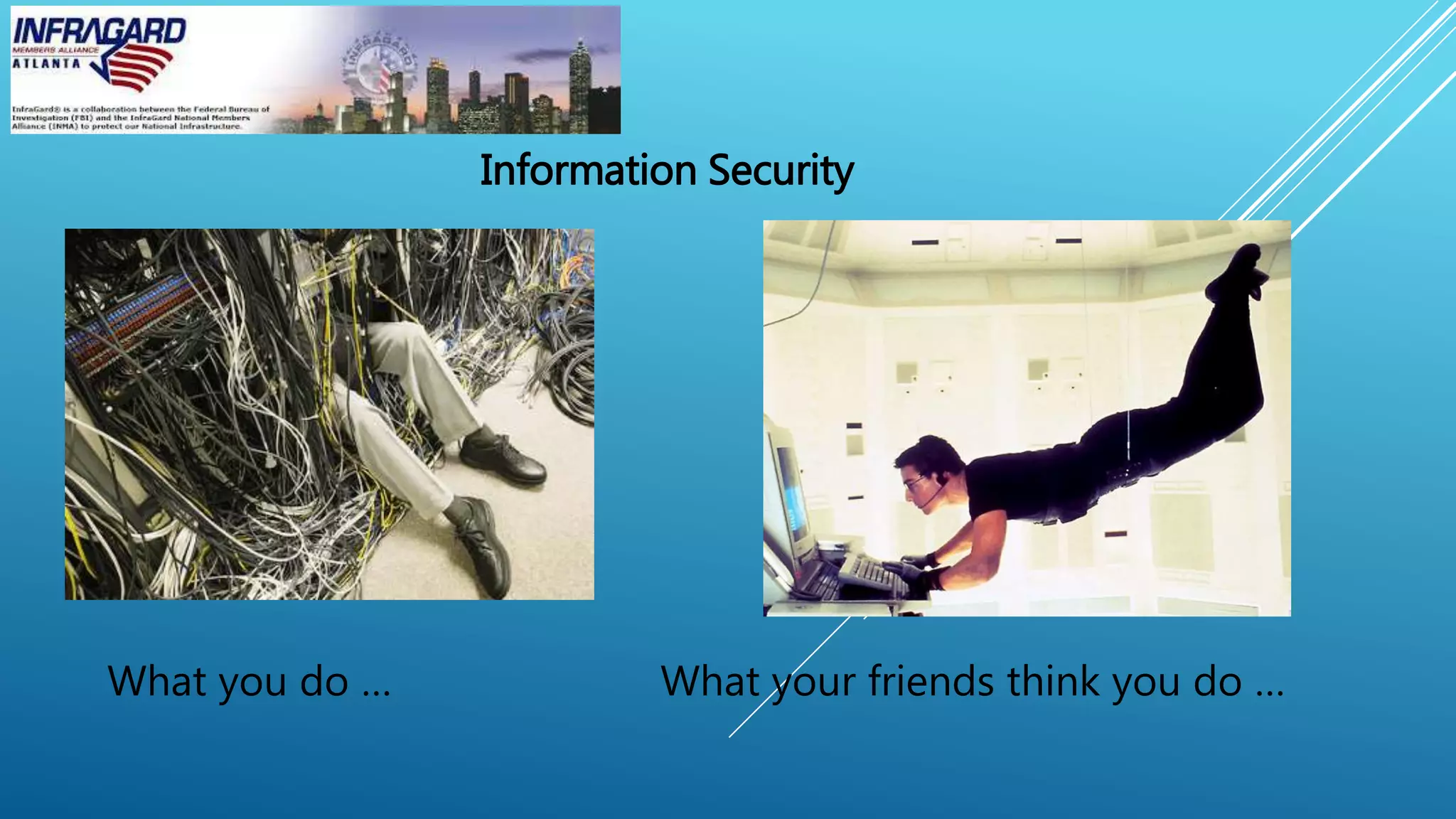 What you do … What your friends think you do …
Information Security
 