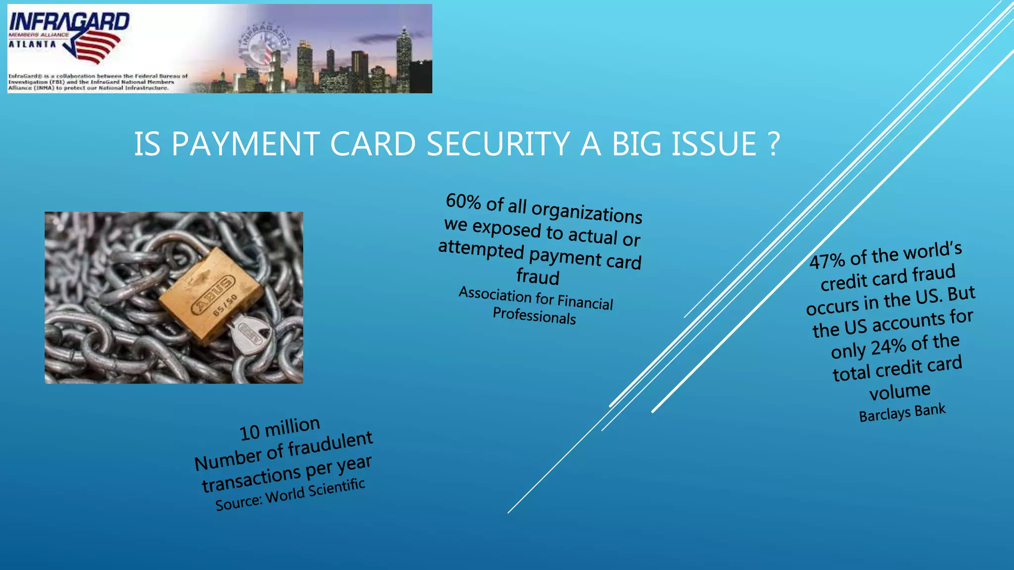 IS PAYMENT CARD SECURITY A BIG ISSUE ?
 