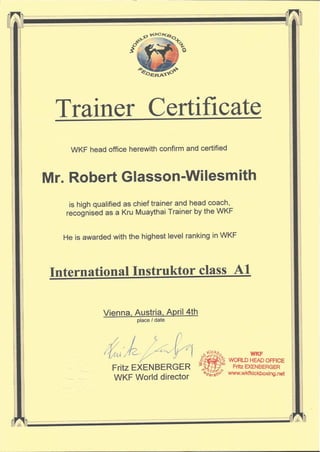 WKF Kru Master Trainer Certification