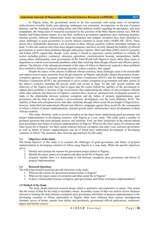 The Challenges of Good Governance and Project Implementation in Nigeria ...