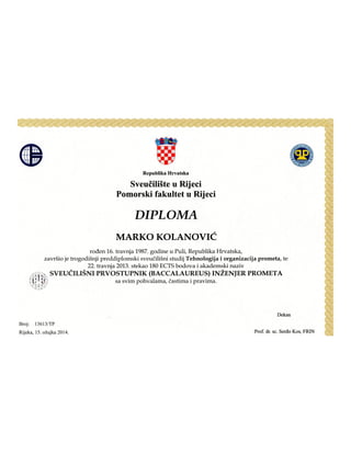 Diploma- Marko Kolanović