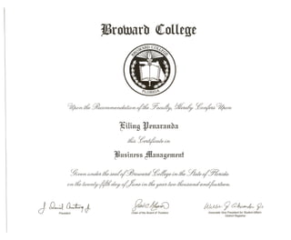 BC Bussiness Management Certificate