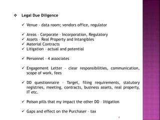 DUE DILIGENCE IN MERGERS AND ACQUISITION | PPTX