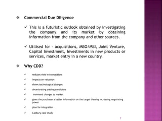 DUE DILIGENCE IN MERGERS AND ACQUISITION | PPTX