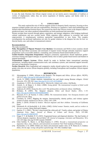 Gender and Migration: The Reconfigured Role of African Women in ...
