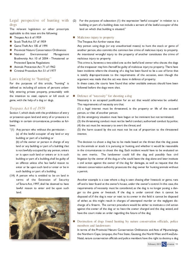 the illegal hunting with dogs