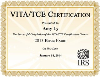 amy ly certificate