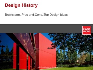 ©2013 Physio-Control, Inc. Confidential
Design History
Brainstorm, Pros and Cons, Top Design Ideas
 