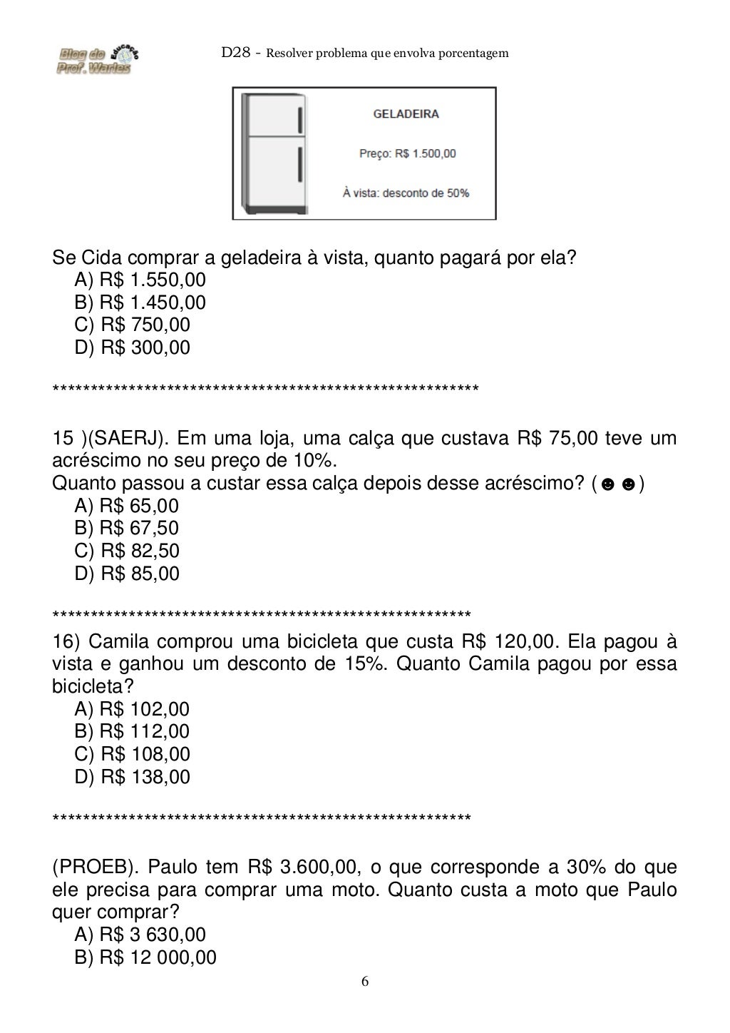 Elabore Uma Situação Problema Que Envolva O Conceito De Razão